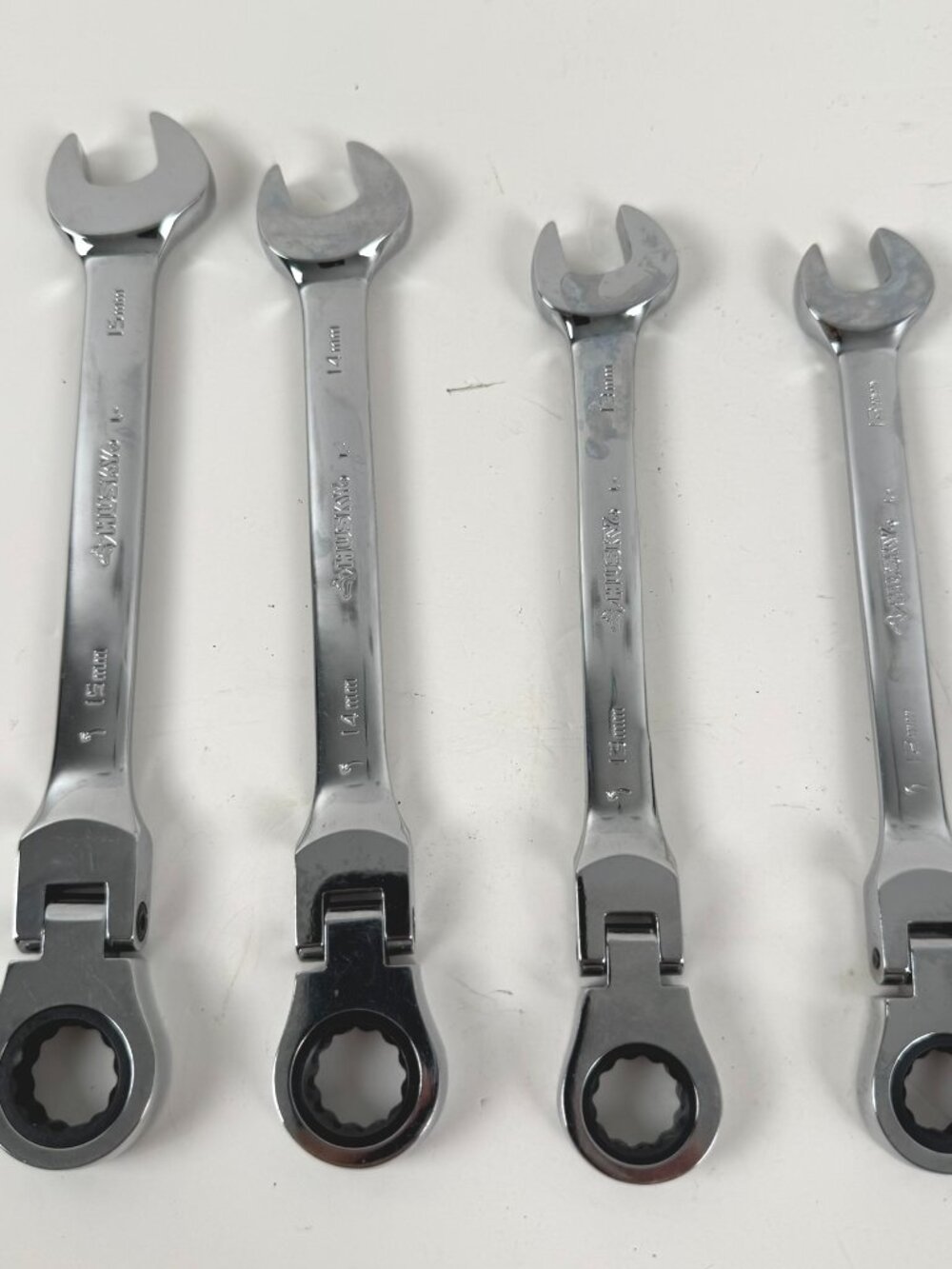 Husky Flex Head Ratcheting Wrench 4pc Set SAE 12mm 13mm 14mm 15mm MC-230